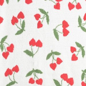 Cozy Cottage Knitted Cherry Hearts Throw Blanket Valentine's Everday Soft